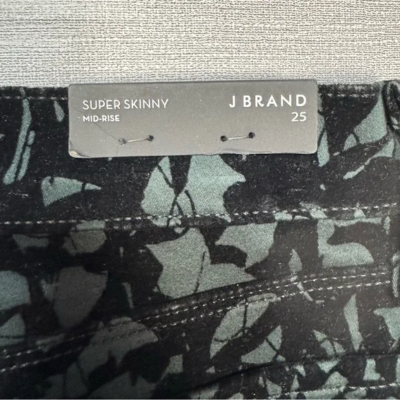 NWT New J BRAND Super Skinny Mid-Rise Olive BROCAD Jeans Size 25 - Picture 8 of 10